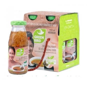 Chè Dưỡng Nhan Tổ Yến và Đông Trùng Hạ Thảo - Nutrinest GreenBird - Lốc 4 Chai