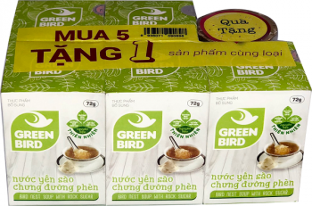 Nước Yến Chưng Đường Phèn Nutrinest - Green Bird - Lốc 5 tặng 1